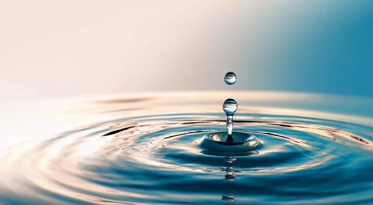 Water drop in pool